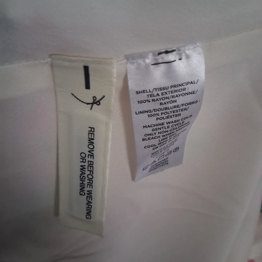 Ann Taylor NWT Halter Floral White Pink Green Dress Bow Detail Size 10 - Picture 8 of 8